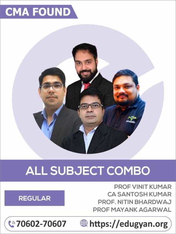 CMA Foundation All Subjects Combo By Concept Online Classes (CA Santosh Kumar, Prof Vinit Kumar, Prof Nitin Bhardwaj & Prof Mayank Agarwal) (2022 Syllabus)