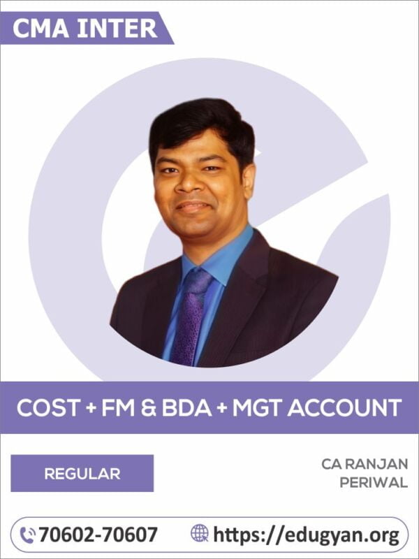 CMA Inter Cost & FM-BDA & Management Account Combo By CA Ranjan Periwal