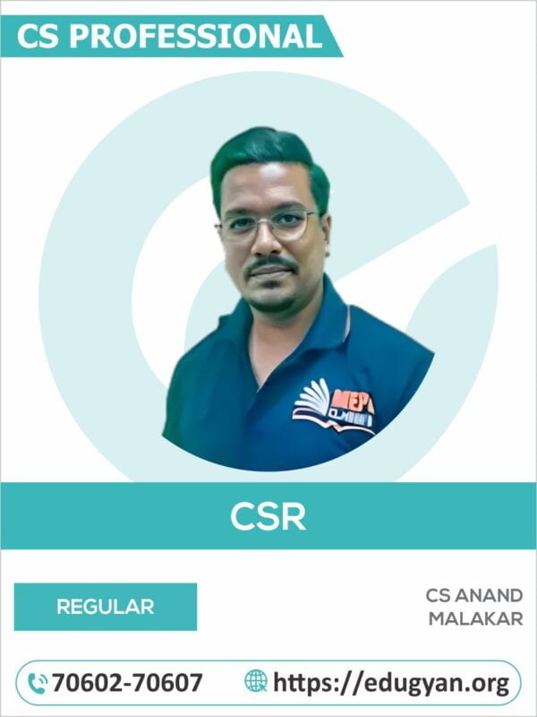 CS Professional CSR & Social Governance By CS Anand Malakar (New Syllabus)