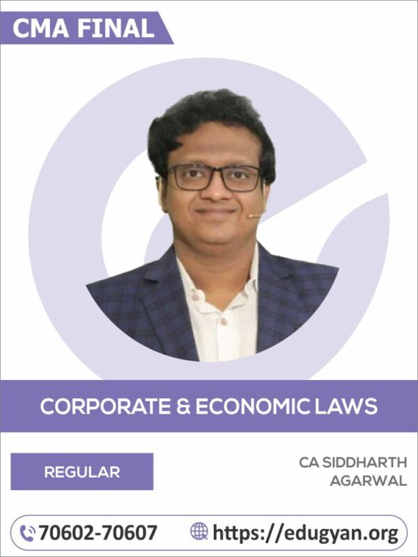 CMA Final Corporate & Economic Law By CA Siddharth Agarwal (2022 Syllabus)