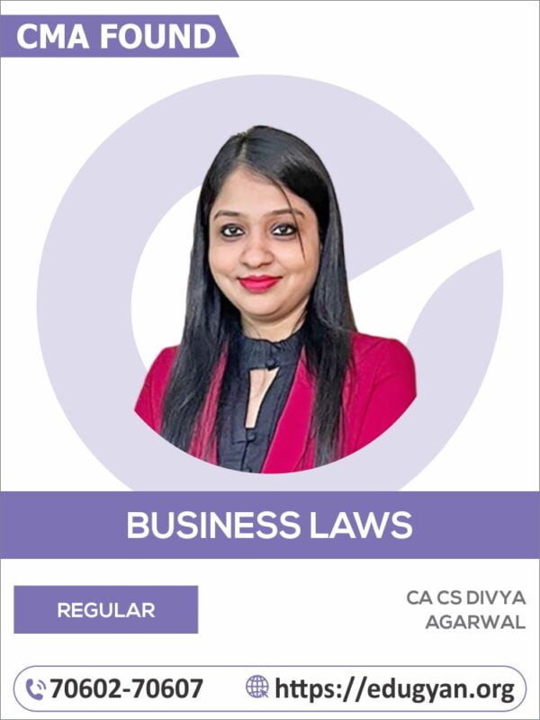 CMA Foundation Business Laws By CA Divya Agarwal (2022 Syllabus)