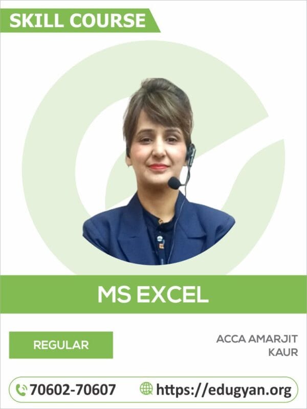 Skill Course Microsoft Excel Traning By ACCA Amarjit Kaur