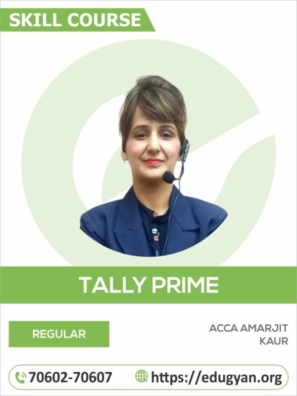 Skill Course Tally Prime Including GST By ACCA Amarjit Kaur