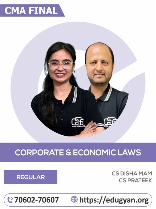 CMA Final Corporate & Economic Laws By CS Disha Mam & CS Prateek (2022 Syllabus)