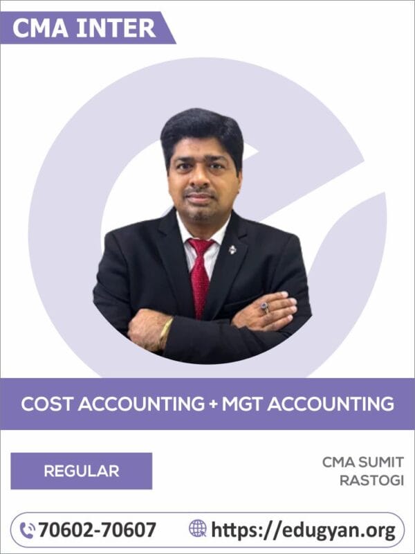 CMA Inter Cost Accounting & Management Accounting Combo By CMA Sumit Rastogi (2022 Syllabus)