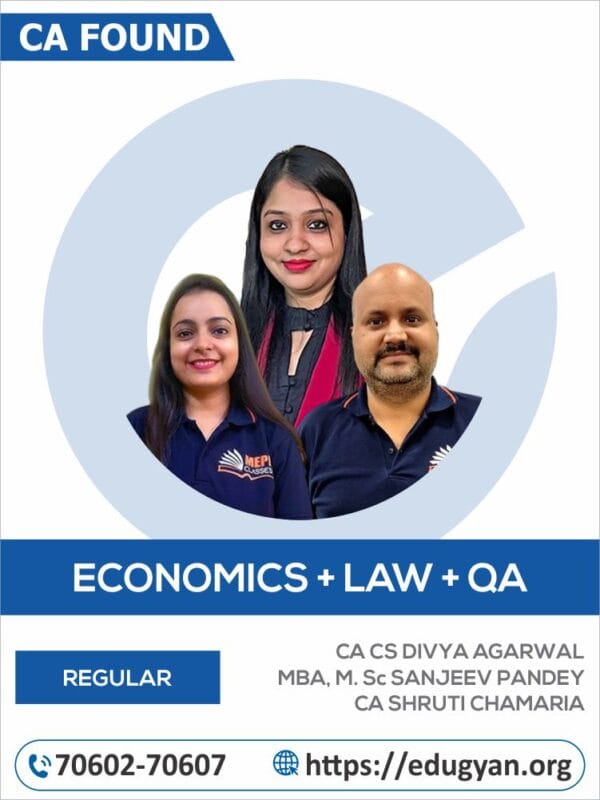 CA Foundation Law, Economics & Quantitative Aptitude Combo By CA CS Divya Agarwal, MBA MSc Sanjeev Pandey & CA Shruti Chamaria (New Syllabus)