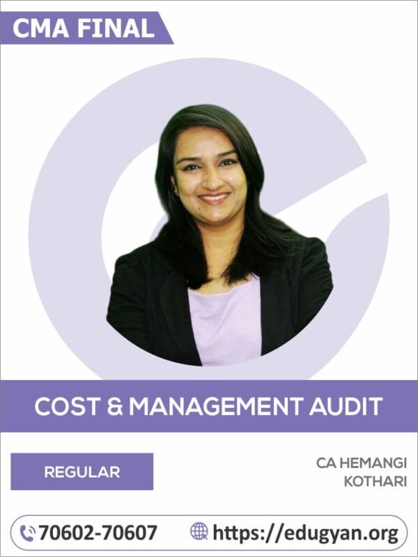 CMA Final Cost & Management Audit By CA Hemangi Kothari (2022 Syllabus)